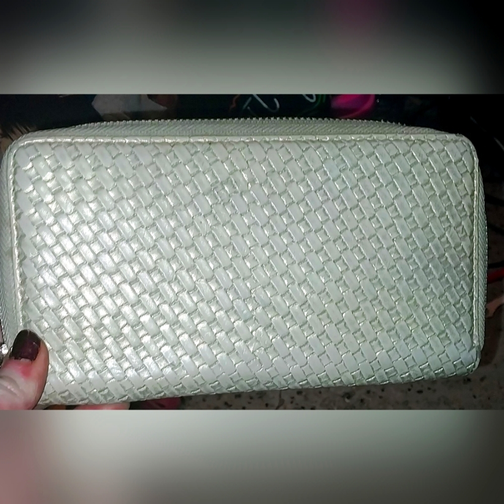 Expressions NYC Cream Faux Leather Large Wallet